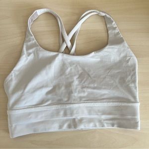 Lululemon Energy Bra Long Line Size 6 White